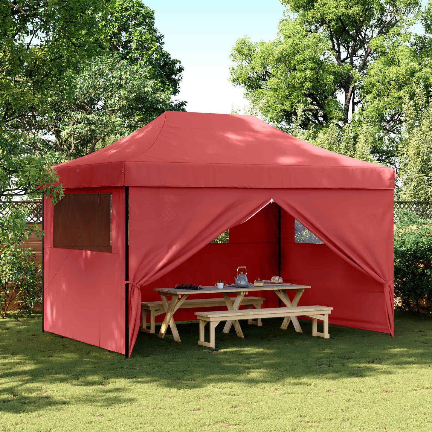vidaXL Σκηνή Πάρτυ Μπορντό 279 x 410 x 315 εκ. Ύφασμα Όξφορντ
