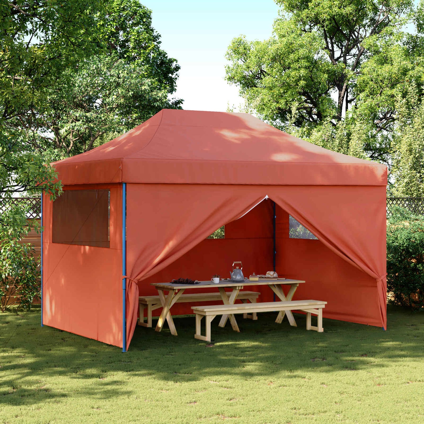vidaXL Σκηνή Πάρτυ Τερακότα 279 x 410 x 315 εκ. Ύφασμα Όξφορντ