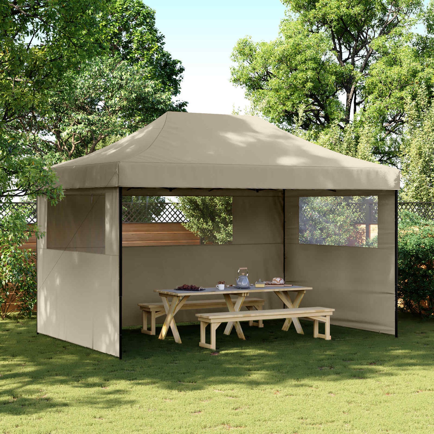 vidaXL Σκηνή Πάρτυ Taupe 292 x 440 x 315 εκ. Ύφασμα Όξφορντ