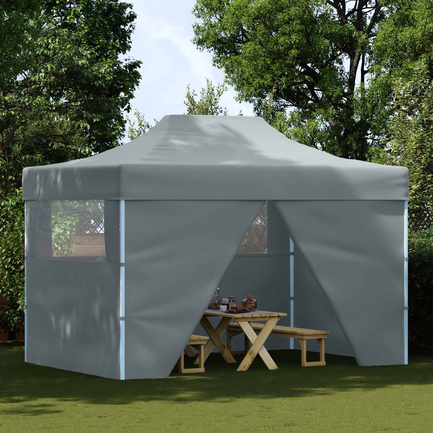 vidaXL Σκηνή Πάρτυ Ανθρακί 291 x 431 x 315 εκ. Ύφασμα Όξφορντ