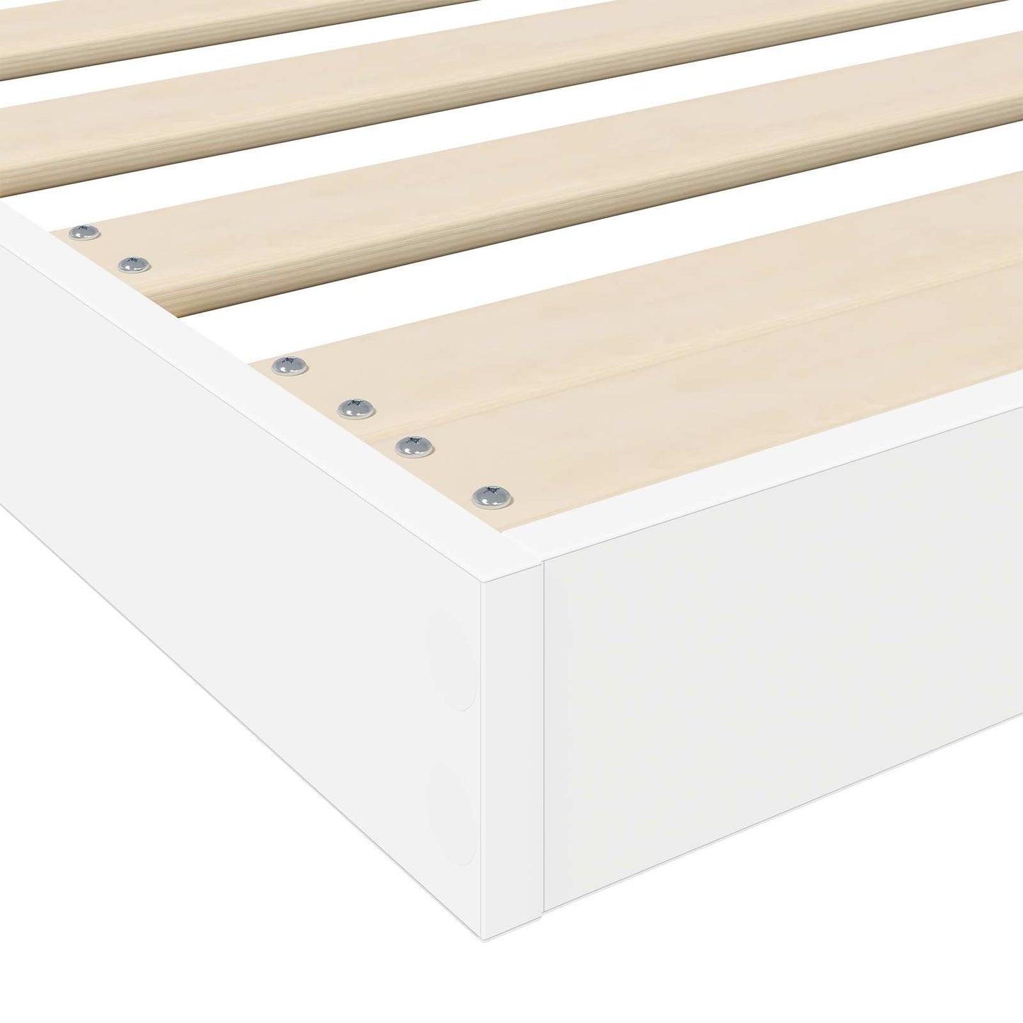 vidaXL Κρεβάτι δαπέδου Λευκό 75 x 190 cm Επεξεργασμένο ξύλο