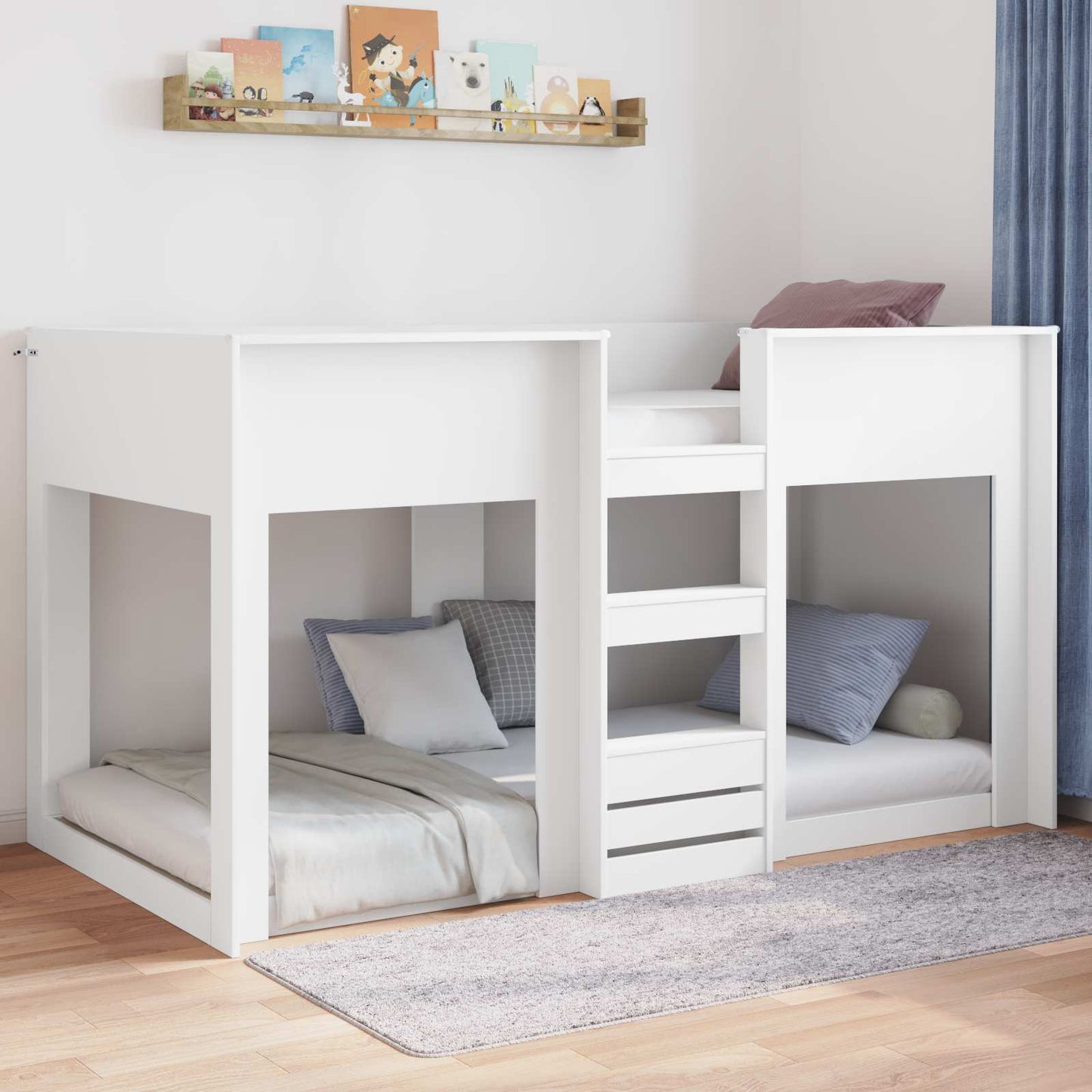 vidaXL Κρεβάτι δαπέδου Λευκό 75 x 190 cm Επεξεργασμένο ξύλο