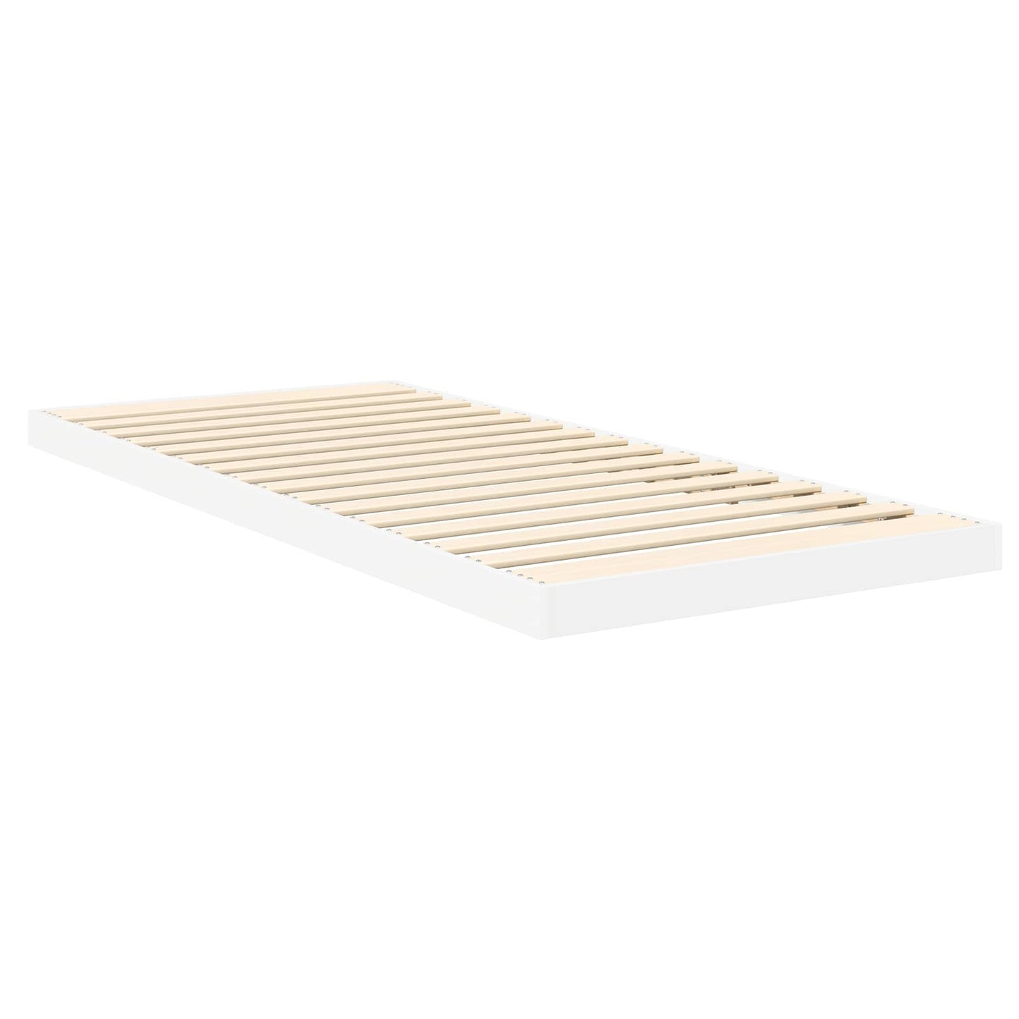 vidaXL Κρεβάτι δαπέδου Λευκό 75 x 190 cm Επεξεργασμένο ξύλο
