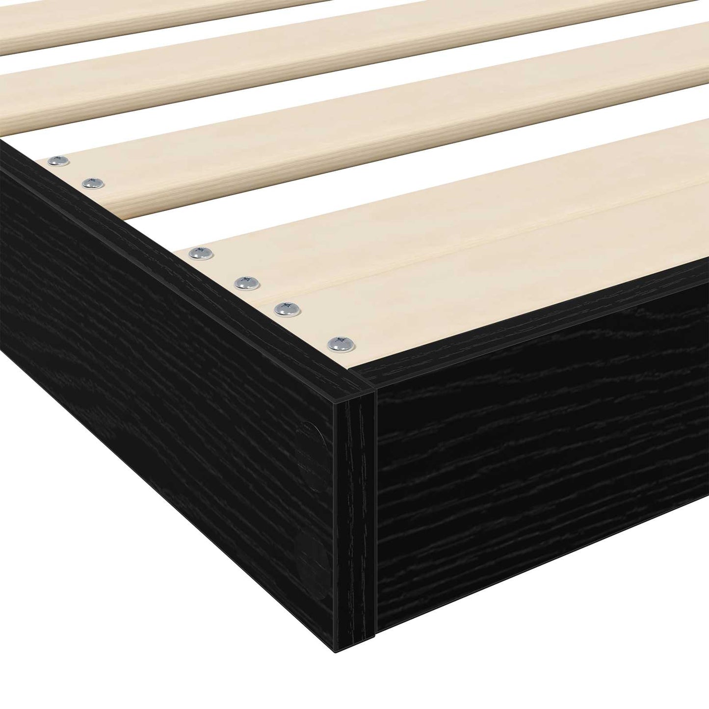 vidaXL Κρεβάτι δαπέδου Μαύρη Οξυά 75 x 190 cm Επεξεργασμένο ξύλο
