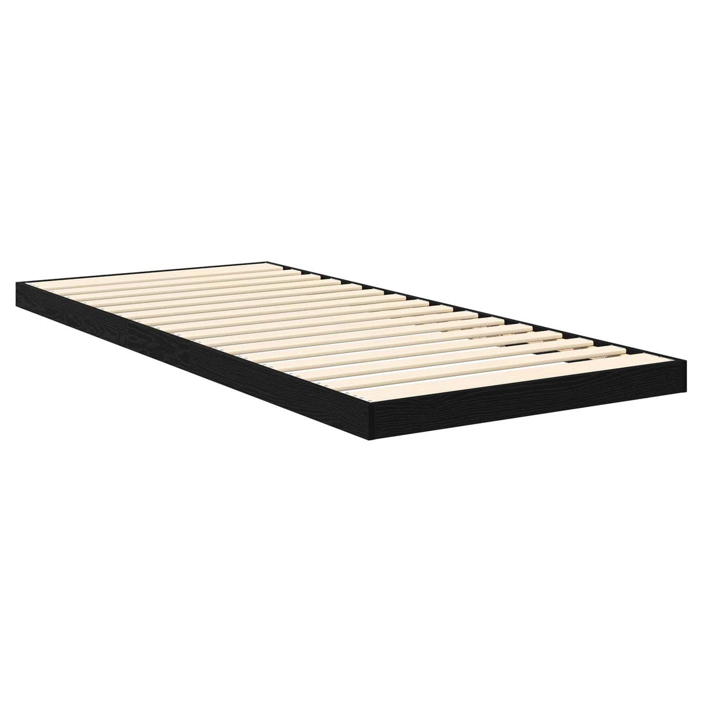 vidaXL Κρεβάτι δαπέδου Μαύρη Οξυά 75 x 190 cm Επεξεργασμένο ξύλο