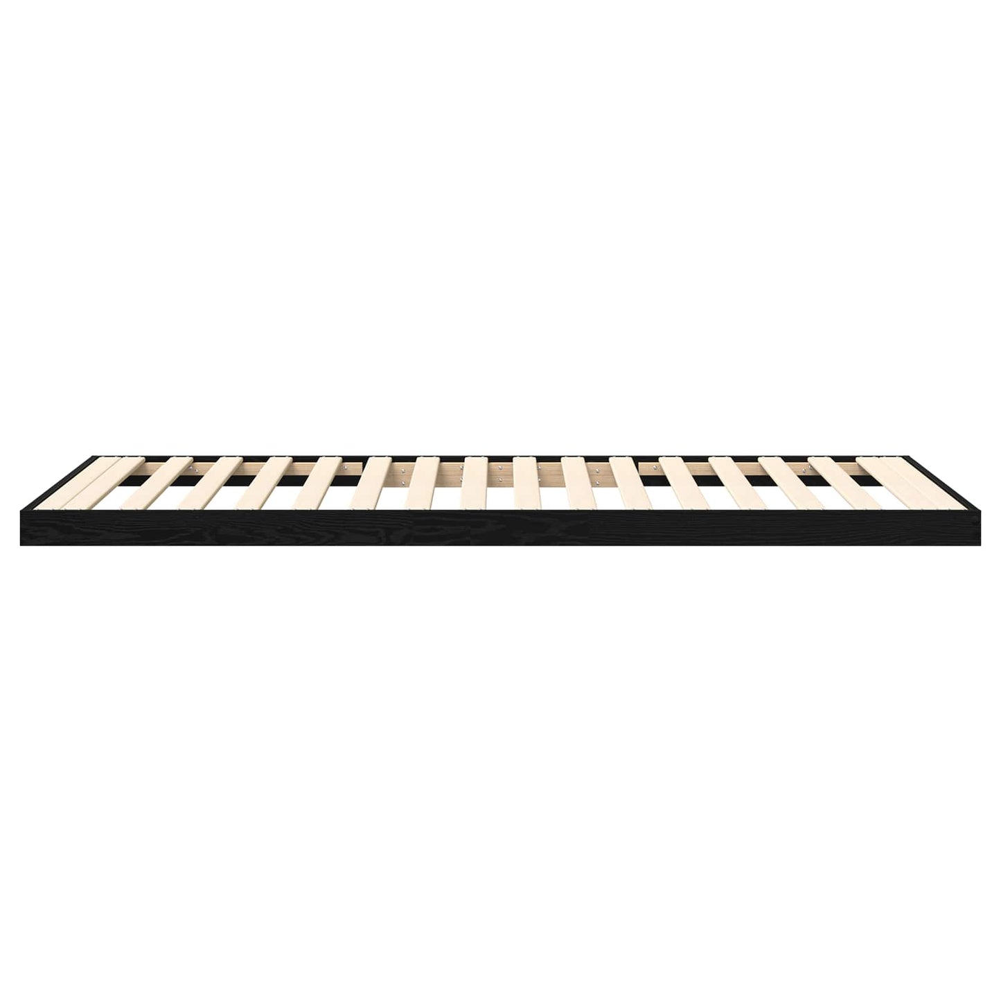 vidaXL Κρεβάτι δαπέδου Μαύρη Οξυά 75 x 190 cm Επεξεργασμένο ξύλο