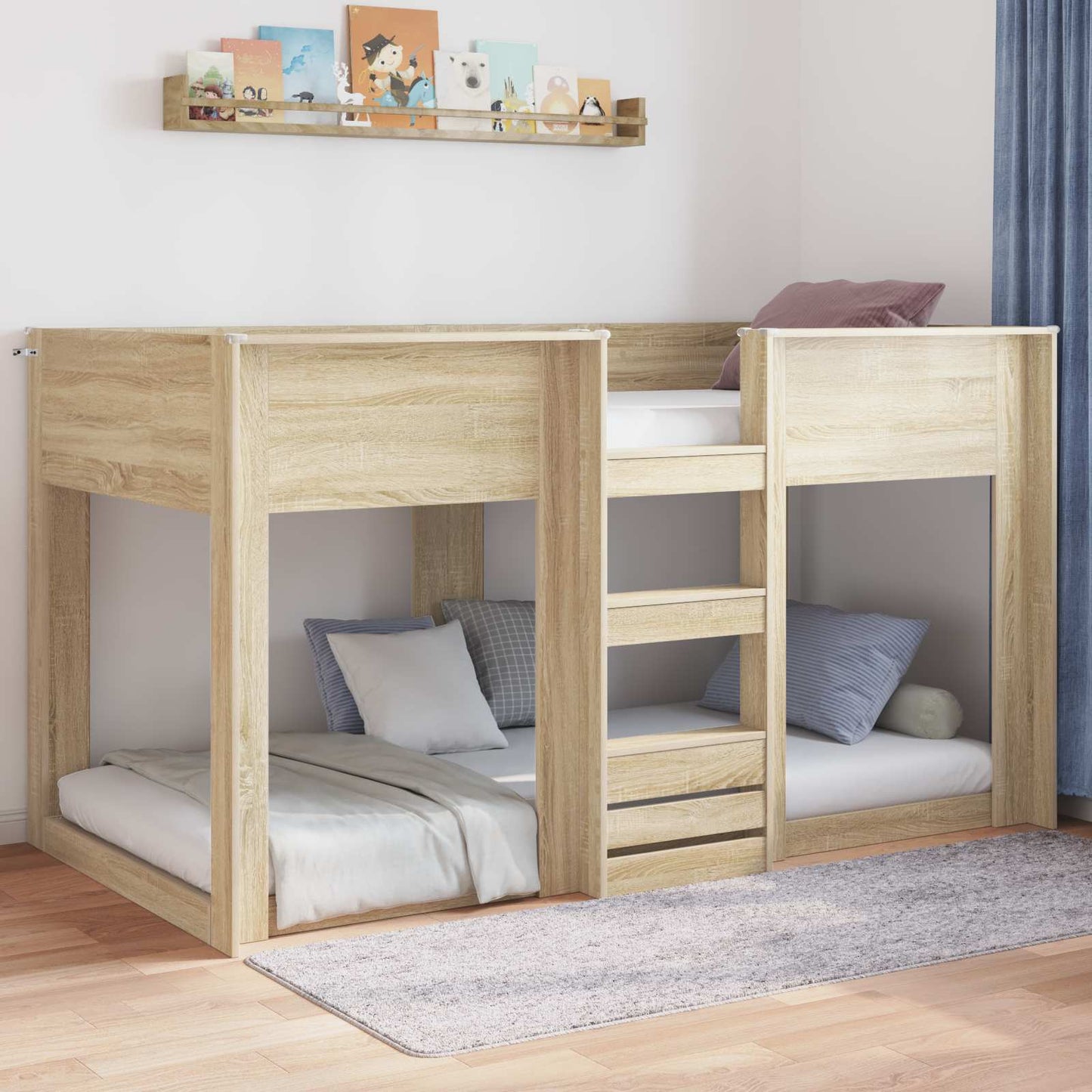 vidaXL Κρεβάτι δαπέδου Σονόμα 75 x 190 cm Επεξεργασμένο Ξύλο
