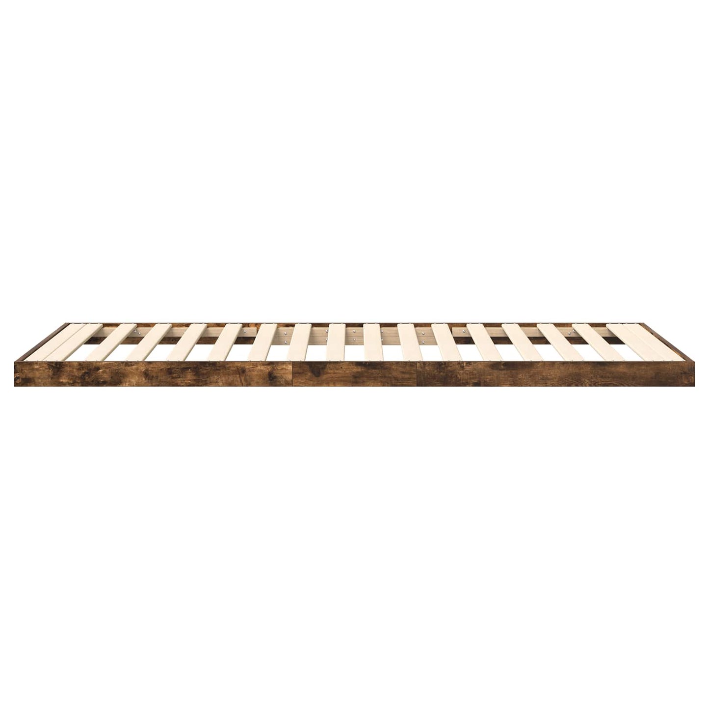 vidaXL Κρεβάτι δαπέδου Καπνιστό Δρύς 75 x 190 cm Επεξεργασμένο ξύλο