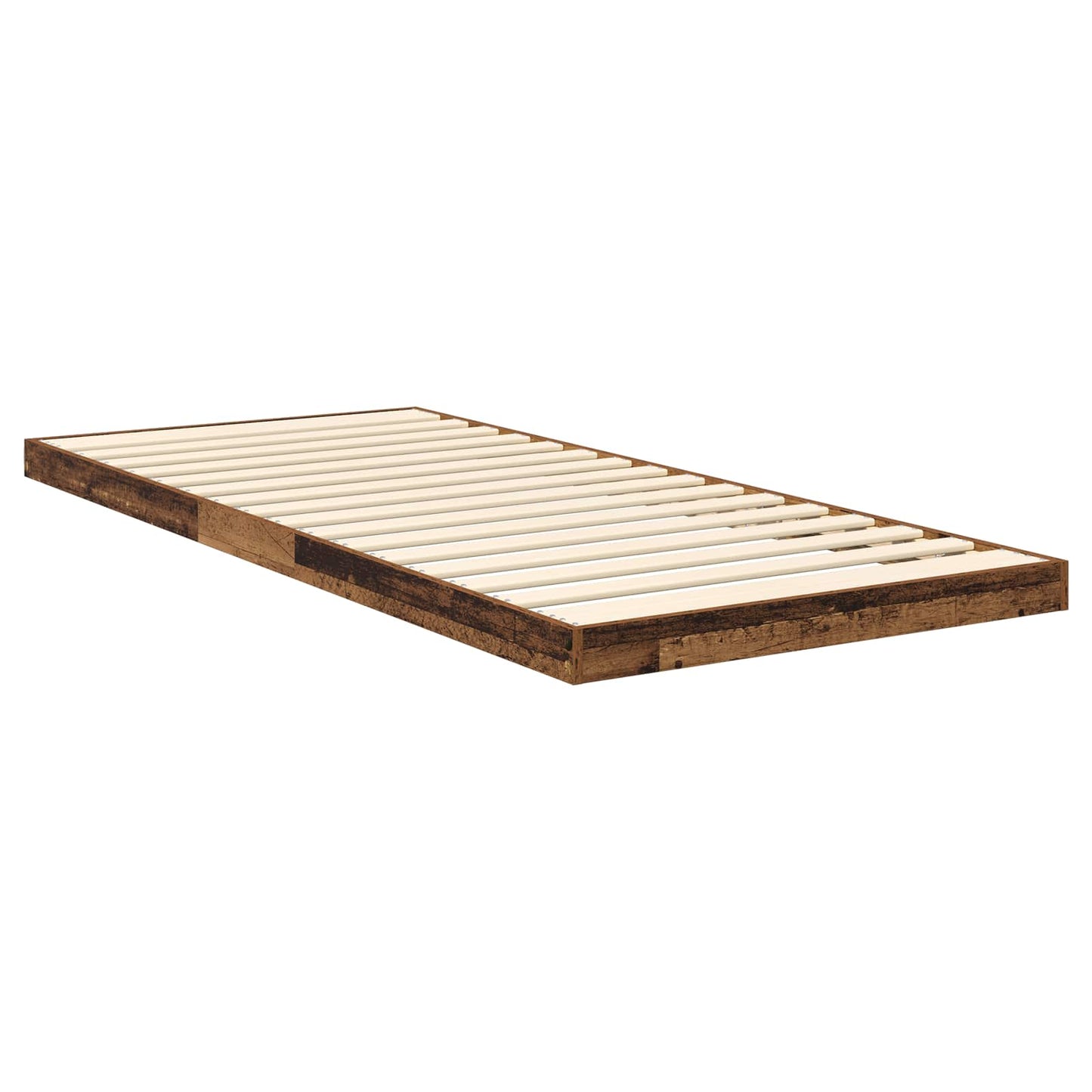 vidaXL Κρεβάτι δαπέδου Παλιό ξύλο 75 x 190 cm Επεξεργασμένο ξύλο