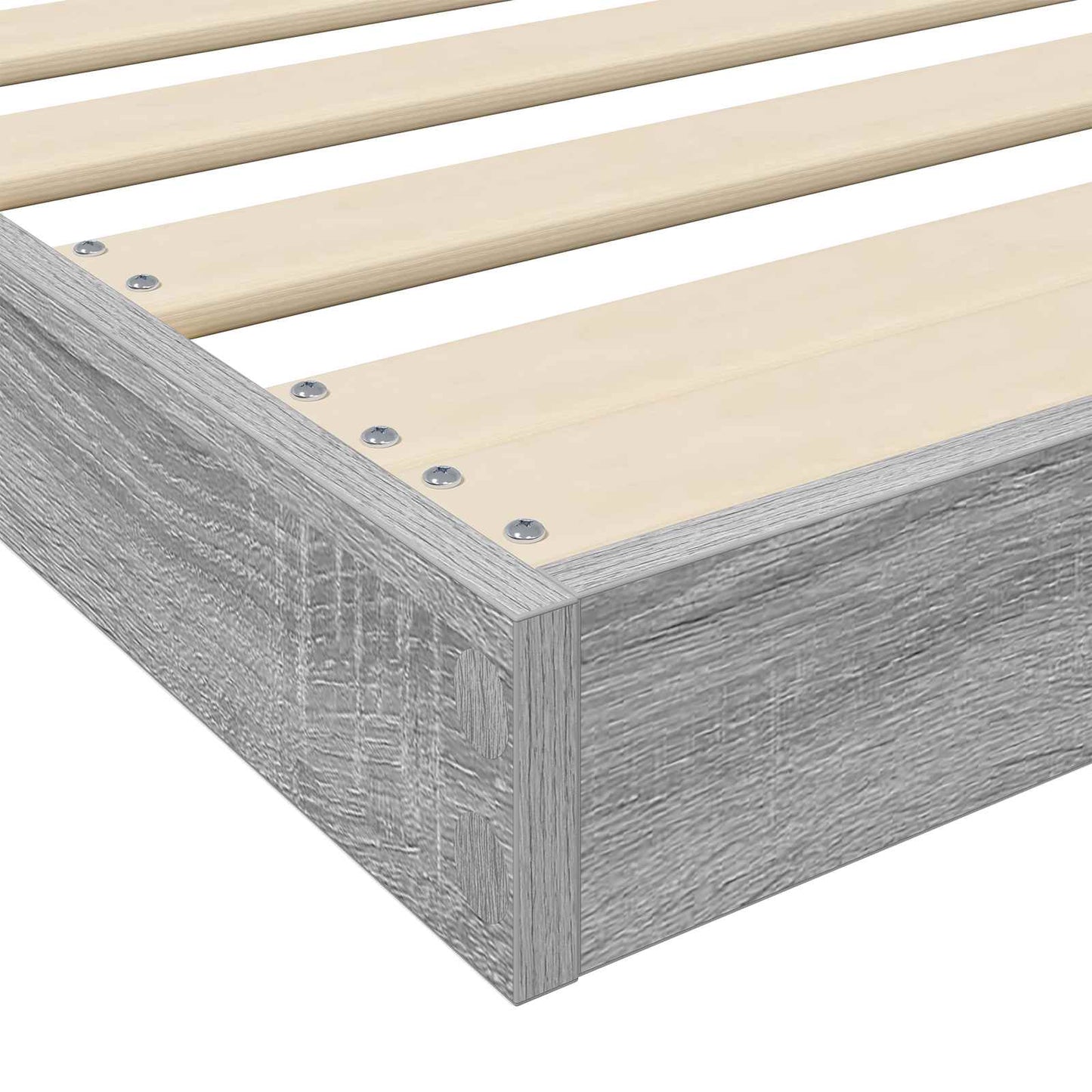 vidaXL Κρεβάτι δαπέδου Γκρίζο Σονομα 90 x 190 cm Επεξεργασμένο ξύλο