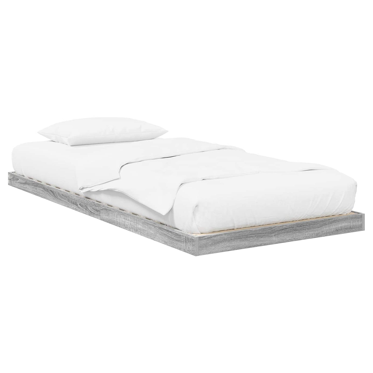 vidaXL Κρεβάτι δαπέδου Γκρίζο Σονομα 90 x 190 cm Επεξεργασμένο ξύλο