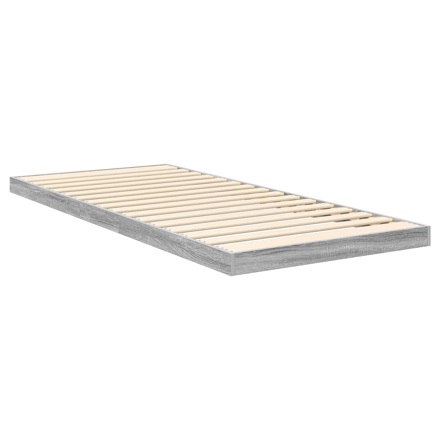 vidaXL Κρεβάτι δαπέδου Γκρίζο Σονομα 90 x 190 cm Επεξεργασμένο ξύλο