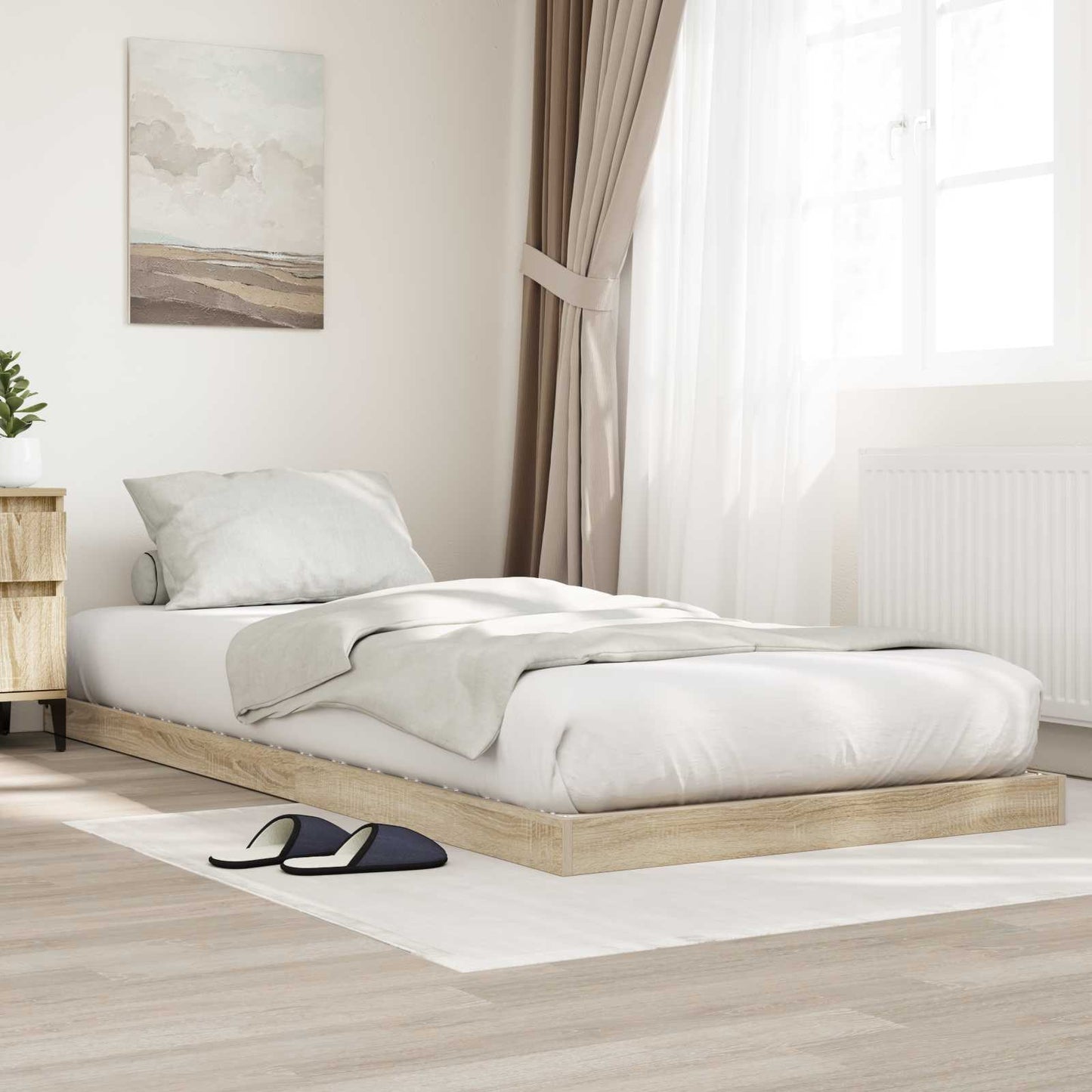 vidaXL Κρεβάτι δαπέδου Σονόμα 80 x 200 cm Επεξεργασμένο ξύλο