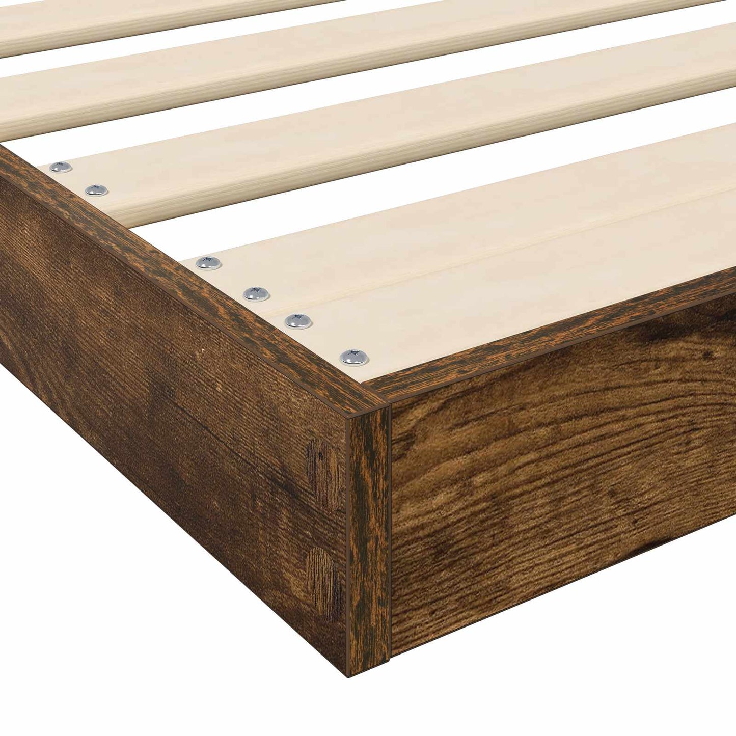 vidaXL Κρεβάτι δαπέδου Καπνιστό Δρύς 80 x 200 cm Επεξεργασμένο ξύλο