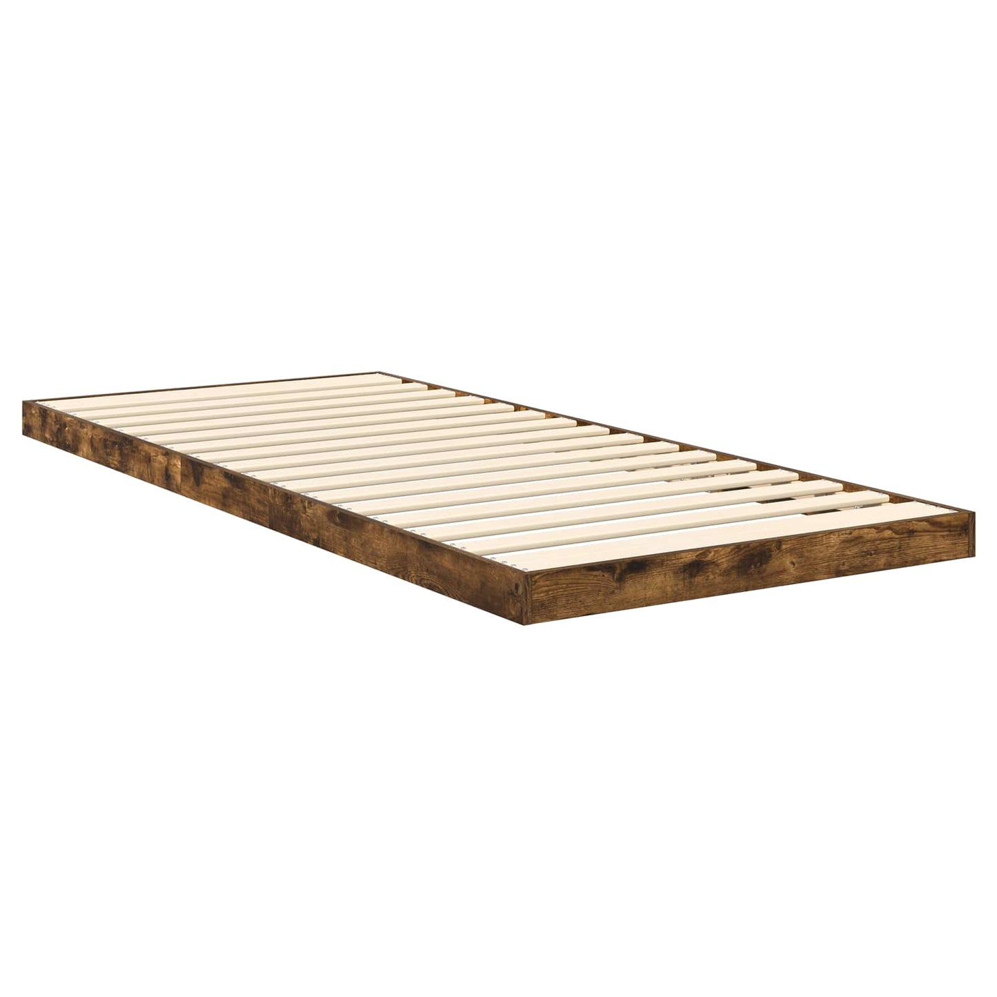vidaXL Κρεβάτι δαπέδου Καπνιστό Δρύς 80 x 200 cm Επεξεργασμένο ξύλο