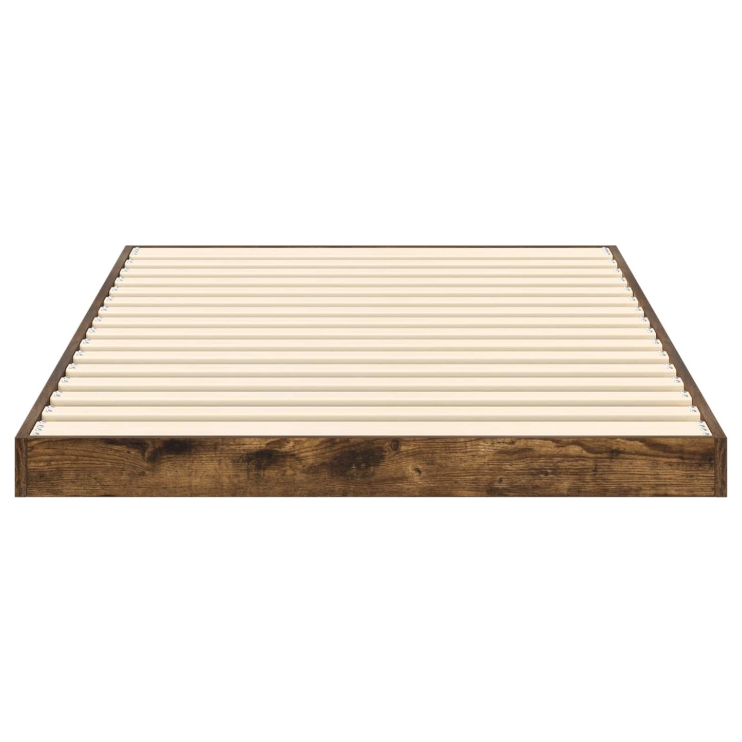 vidaXL Κρεβάτι δαπέδου Καπνιστό Δρύς 80 x 200 cm Επεξεργασμένο ξύλο