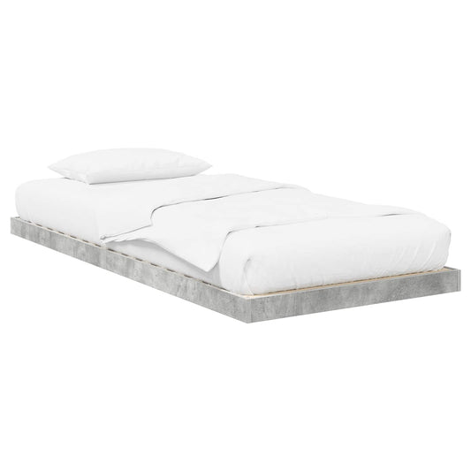 vidaXL Κρεβάτι δαπέδου Σκυρόδεμα Γκρι 90 x 200 cm Επεξεργασμένο ξύλο