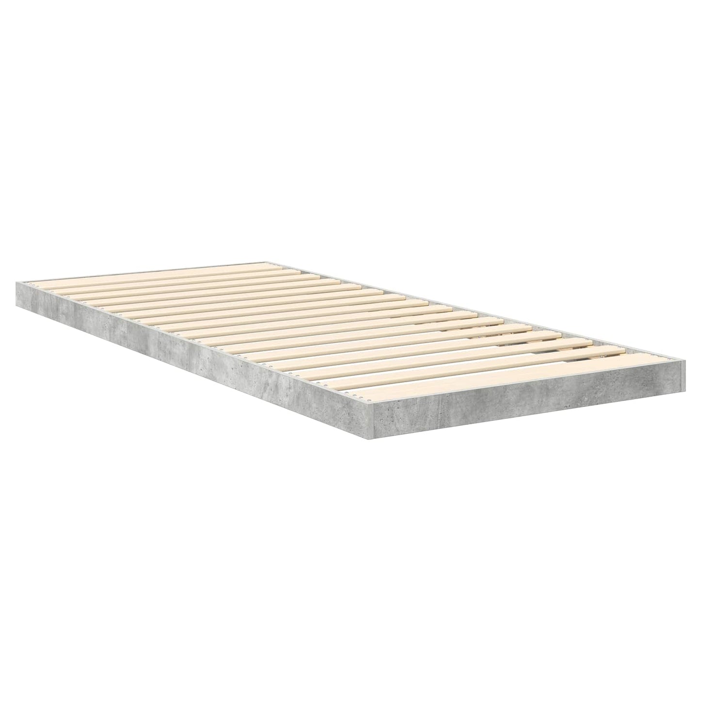 vidaXL Κρεβάτι δαπέδου Σκυρόδεμα Γκρι 100 x 200 cm Επεξεργασμένο ξύλο