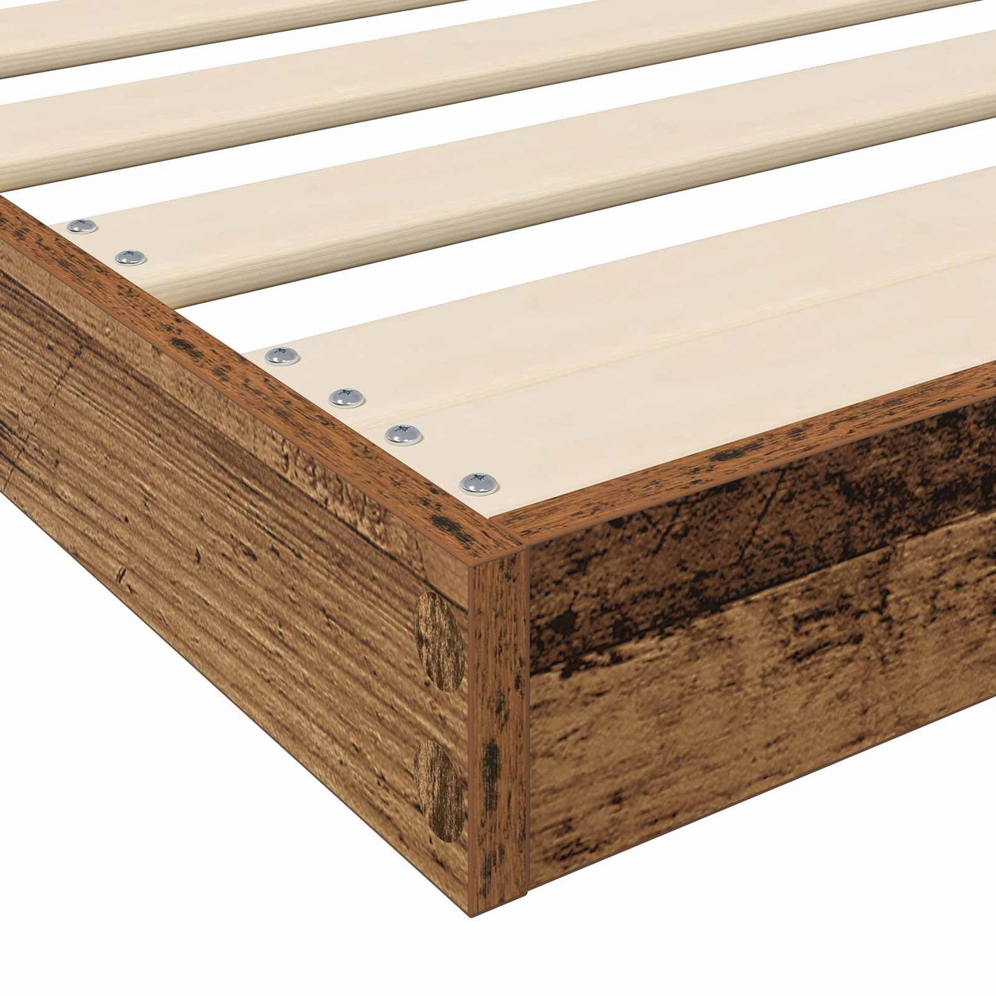 vidaXL Κρεβάτι δαπέδου Παλιό ξύλο 100 x 200 cm Επεξεργασμένο ξύλο