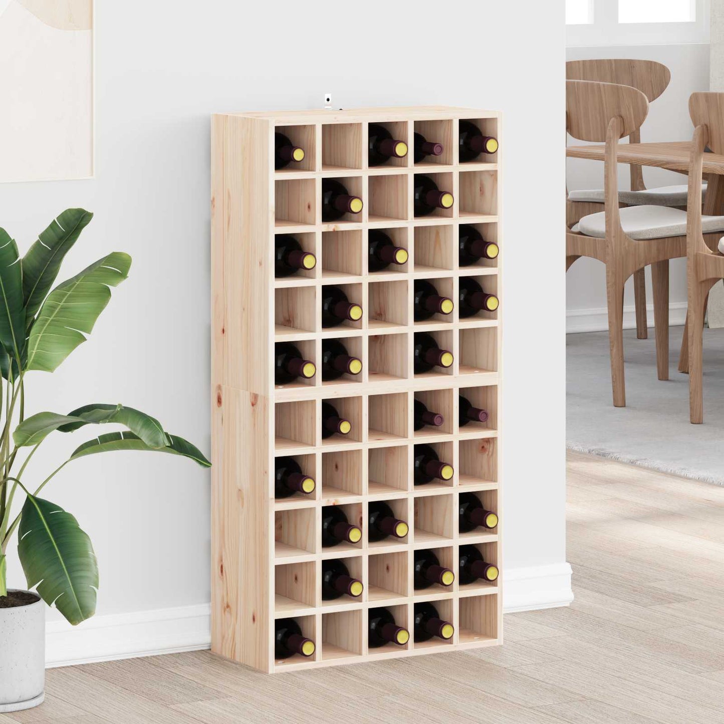 vidaXL Ράφι Κρασιού 2 pcs Φυσικό 56 x 25 x 56 cm Στερεά ξυλεία πεύκου