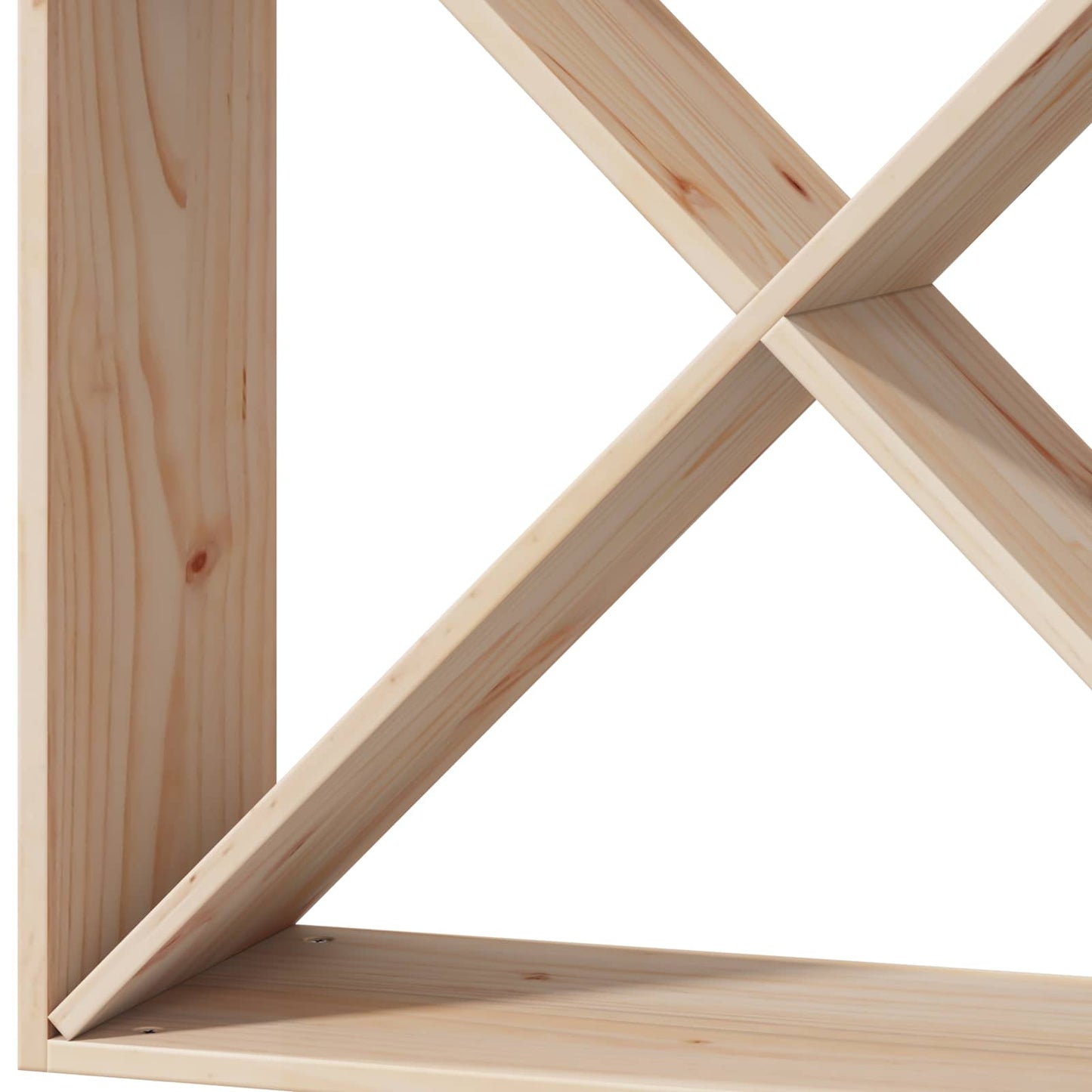 vidaXL Ράφι Κρασιού 2 pcs Φυσικό 62 x 25 x 62 cm Στερεά ξυλεία πεύκου