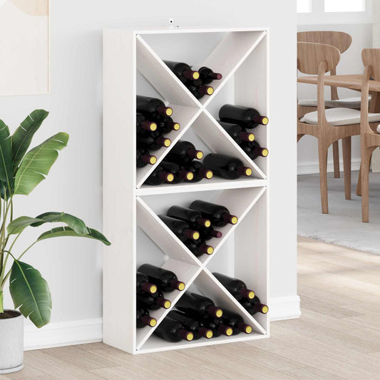 vidaXL Ράφι Κρασιού 2 pcs Λευκό 62 x 25 x 62 cm Στερεά ξυλεία πεύκου