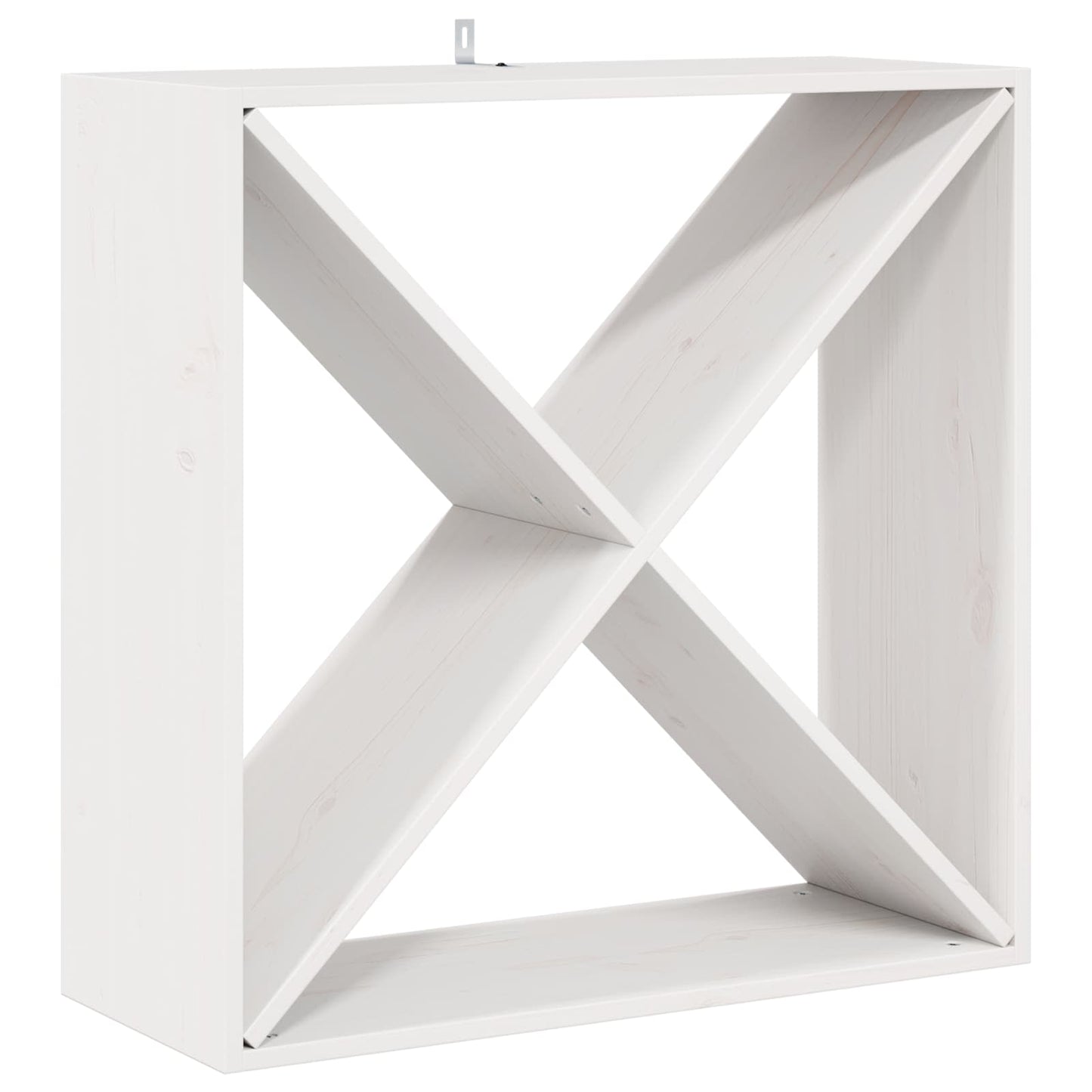 vidaXL Ράφι Κρασιού 2 pcs Λευκό 62 x 25 x 62 cm Στερεά ξυλεία πεύκου