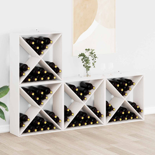 vidaXL Ράφι Κρασιού 4 τεμ. Λευκό 62 x 25 x 62 cm Στερεά ξυλεία πεύκου