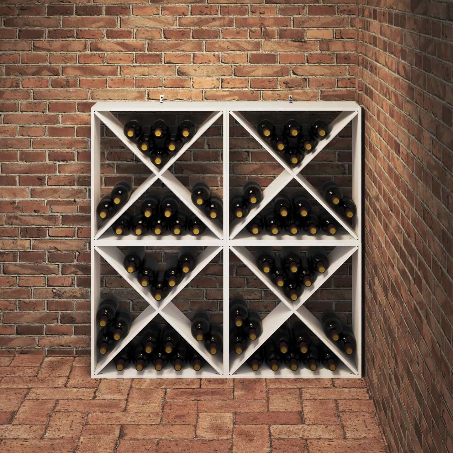 vidaXL Ράφι Κρασιού 4 pcs Λευκό 62 x 25 x 62 cm Στερεά ξυλεία πεύκου
