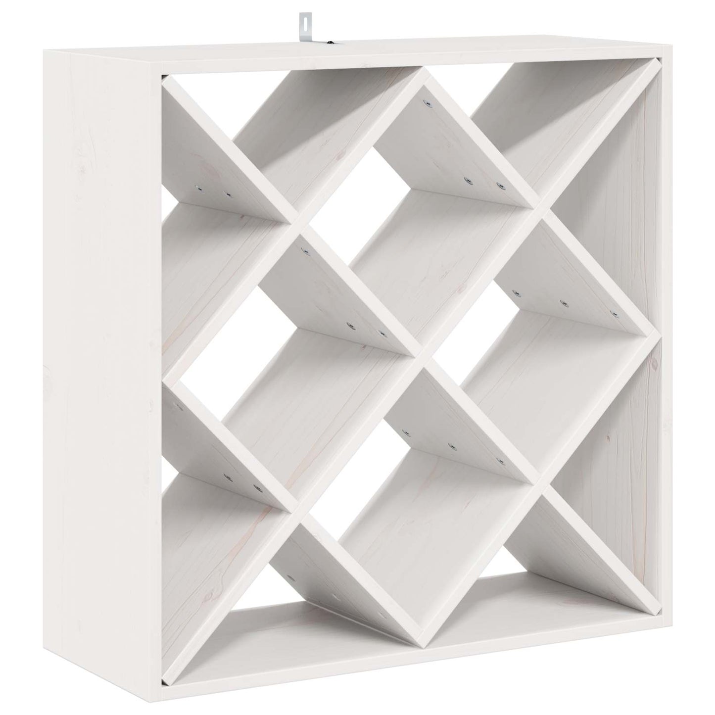 vidaXL Ράφι Κρασιού 2 pcs Λευκό 62 x 25 x 62 cm Στερεά ξυλεία πεύκου