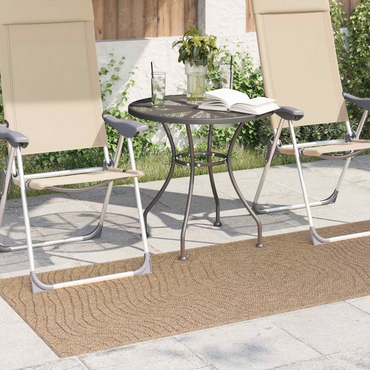 vidaXL Χαλιά χώρου Μουάρ Ορθογώνιος AGIRA Φυσικό 150 x 80 cm