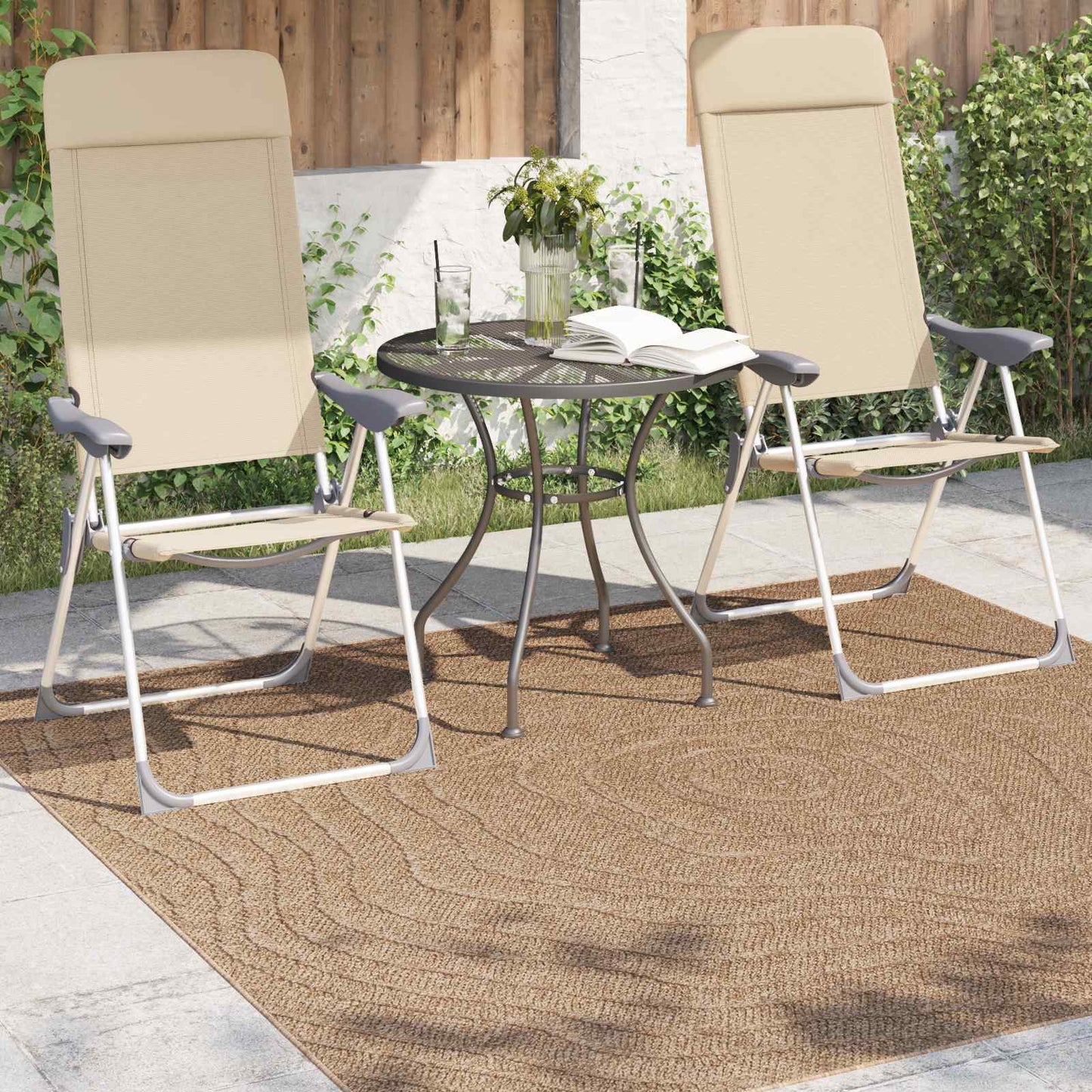 vidaXL Χαλιά χώρου Μουάρ τετράγωνο AGIRA Φυσικό 120 x 120 cm