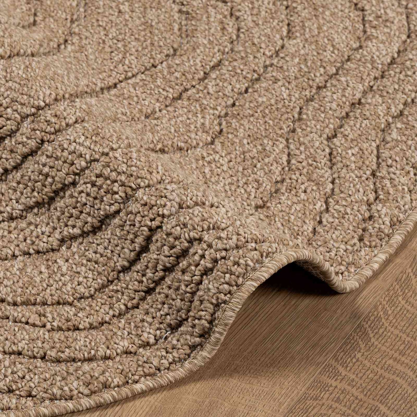 vidaXL Χαλιά χώρου Γύρος Μουάρ Φυσικό Ø 120 εκ.