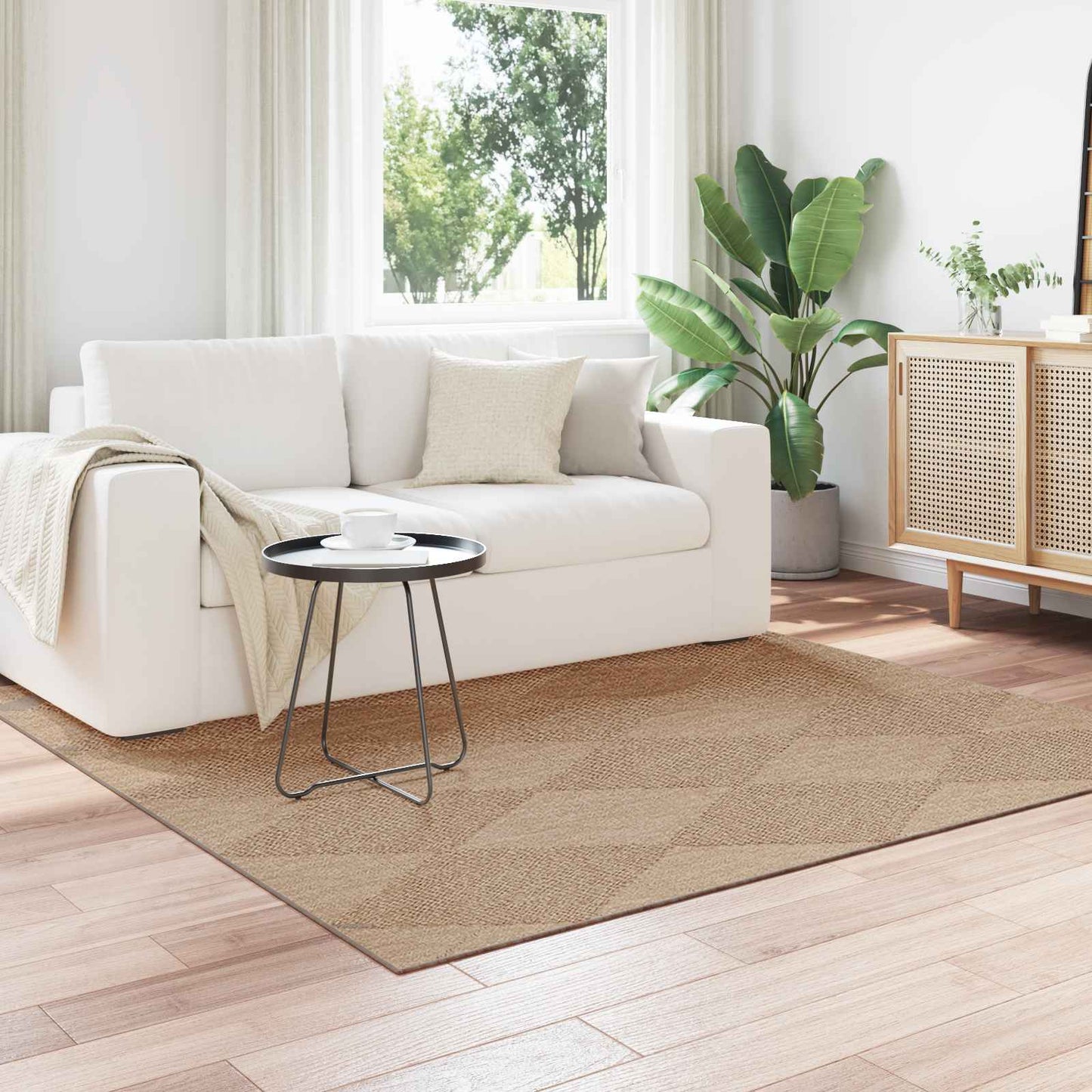vidaXL Χαλιά χώρου τετράγωνο AGIRA Φυσικό 240 x 240 cm Πολυεστέρας