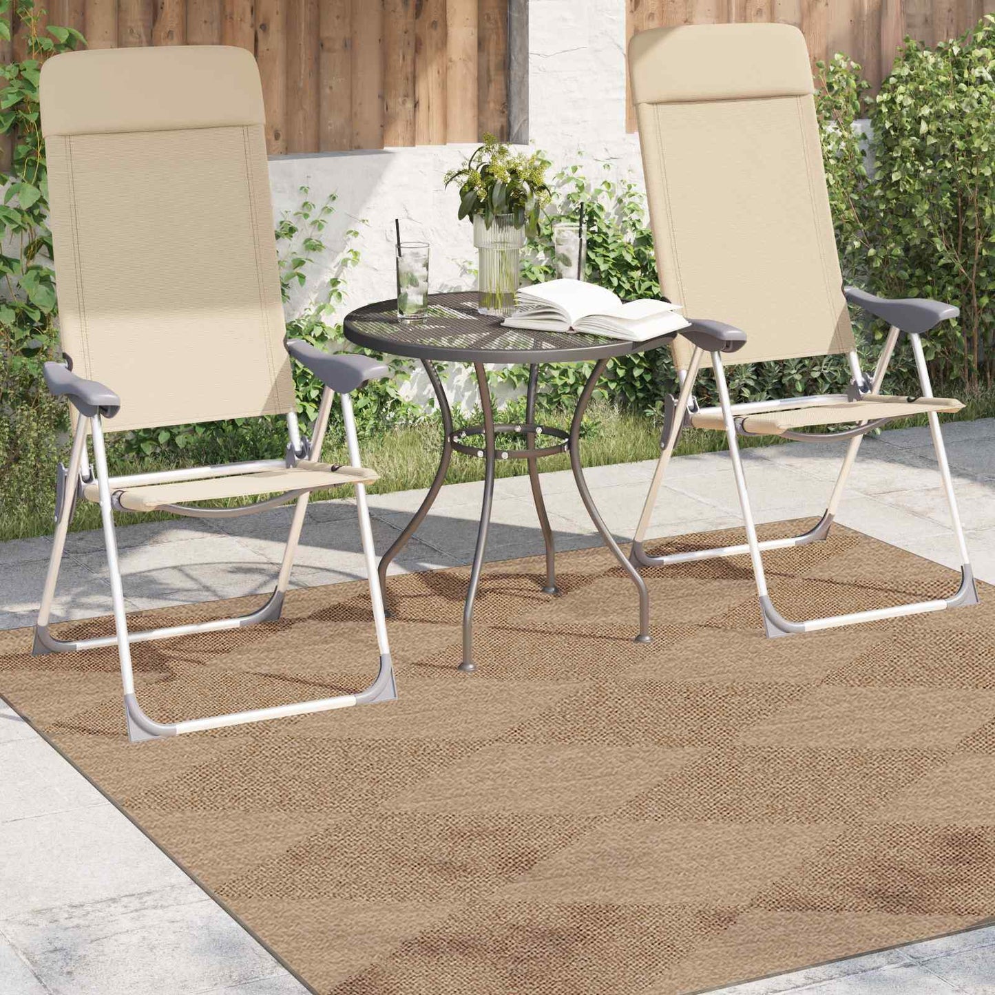 vidaXL Χαλιά χώρου τετράγωνο AGIRA Φυσικό 240 x 240 cm Πολυεστέρας