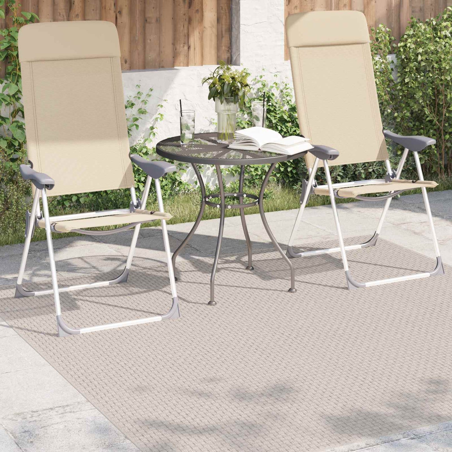 vidaXL Χαλιά χώρου τετράγωνο Κρεμ 200 x 200 cm