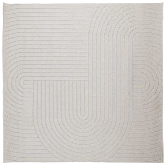 vidaXL Χαλιά χώρου τετράγωνο Κρεμ 240 x 240 cm