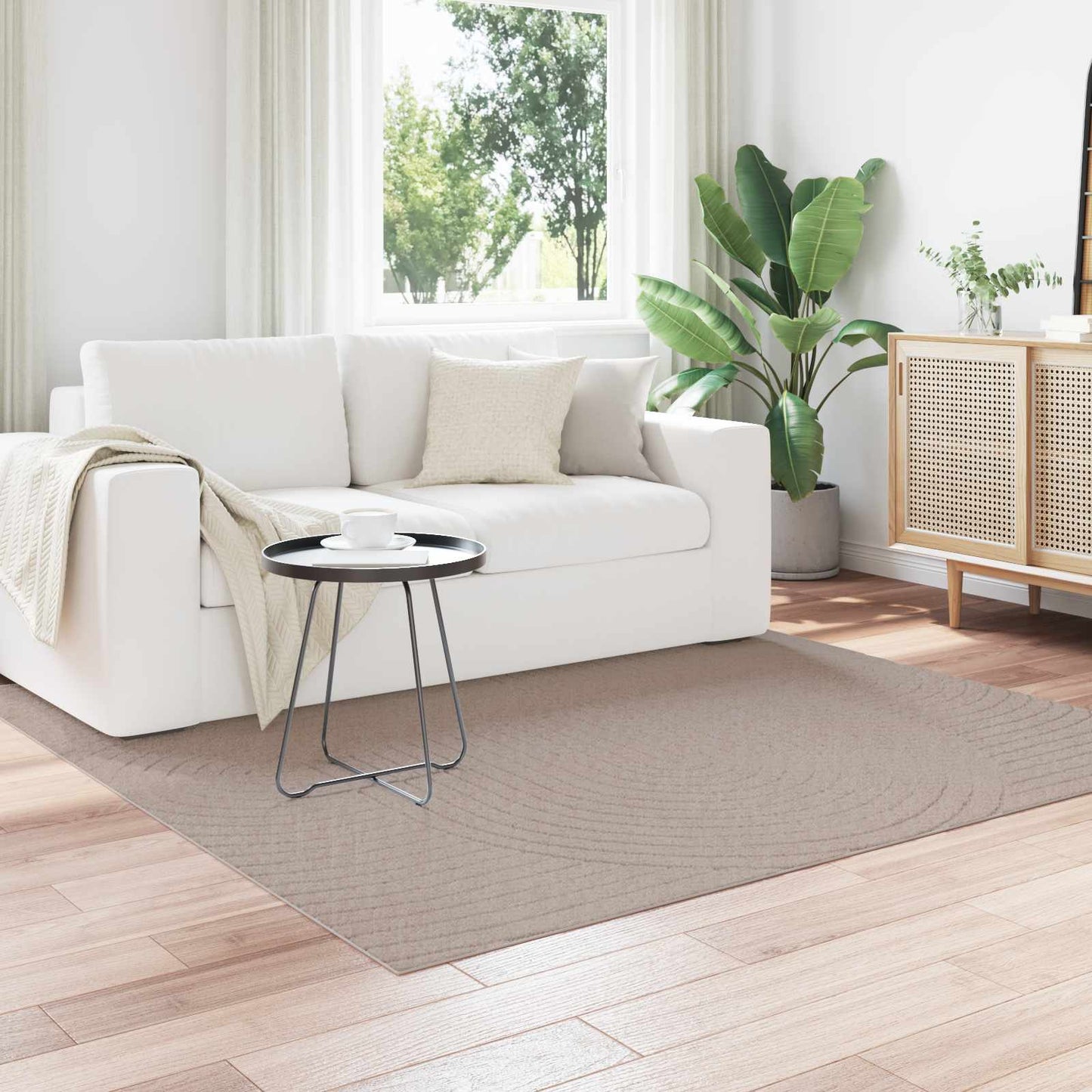 vidaXL Χαλιά χώρου τετράγωνο Μπεζ 200 x 200 cm