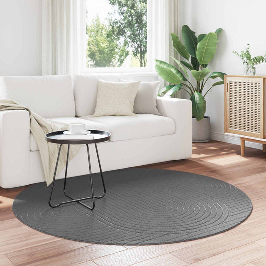 vidaXL Χαλιά χώρου Γύρος Ανθρακί Ø 160 CM