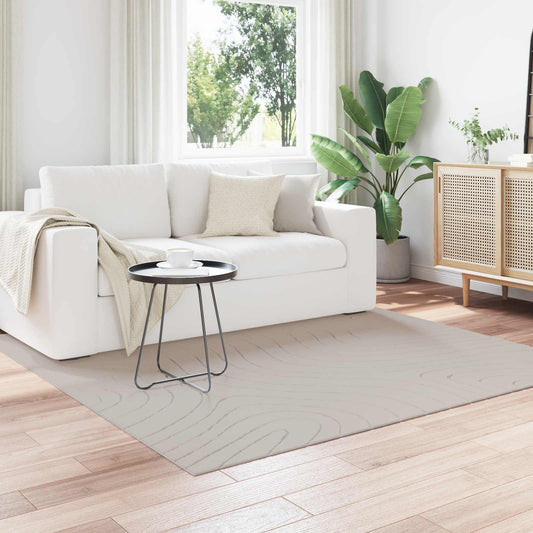 vidaXL Χαλιά χώρου τετράγωνο Κρεμ 120 x 120 cm