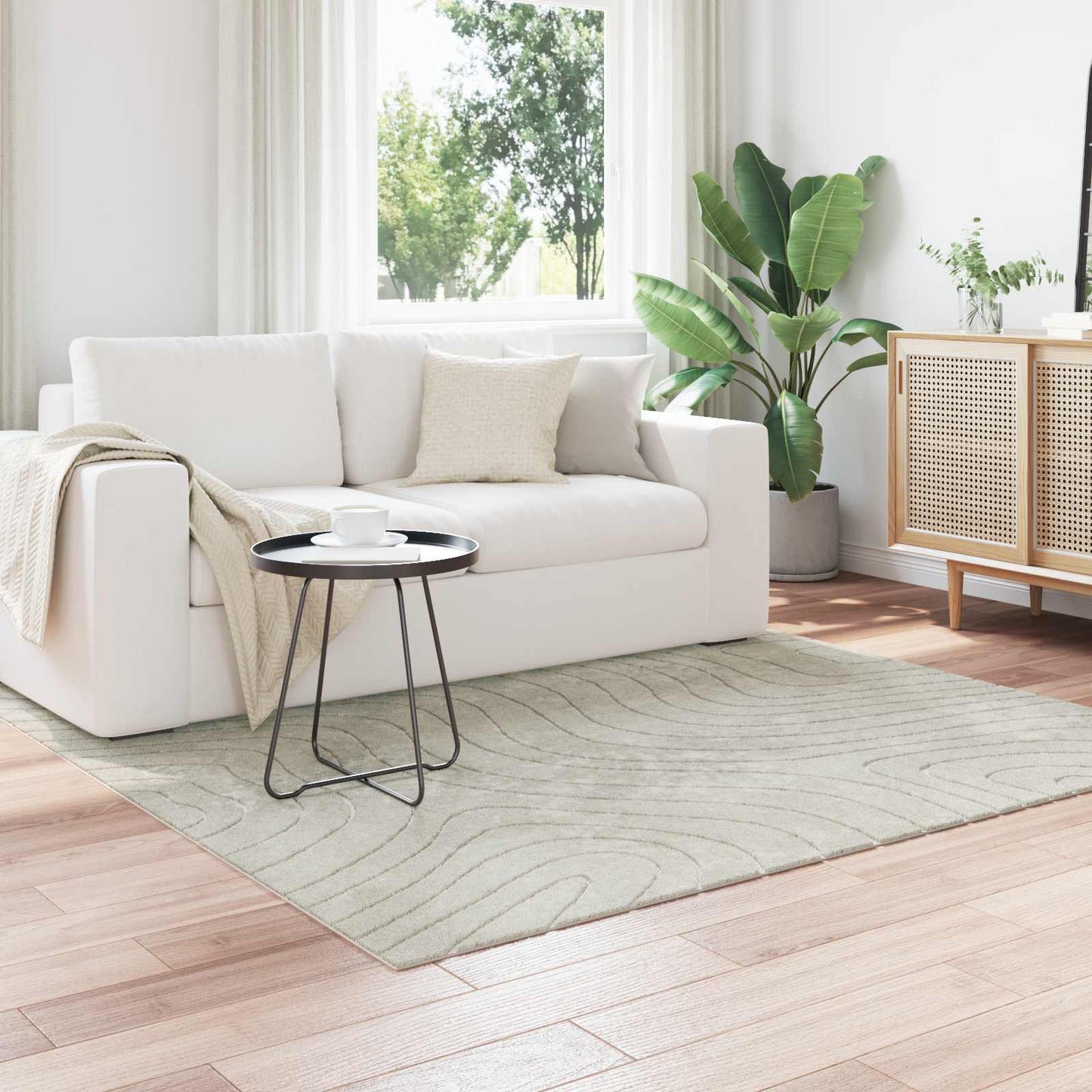 vidaXL Χαλιά χώρου τετράγωνο PALMERAS Πράσινο 120 x 120 cm Πολυεστέρας