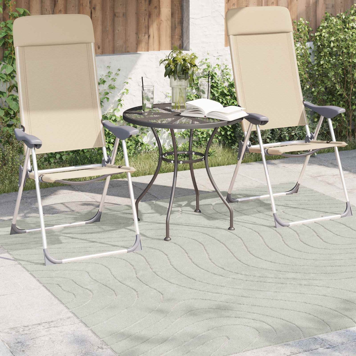 vidaXL Χαλιά χώρου τετράγωνο PALMERAS Πράσινο 120 x 120 cm Πολυεστέρας