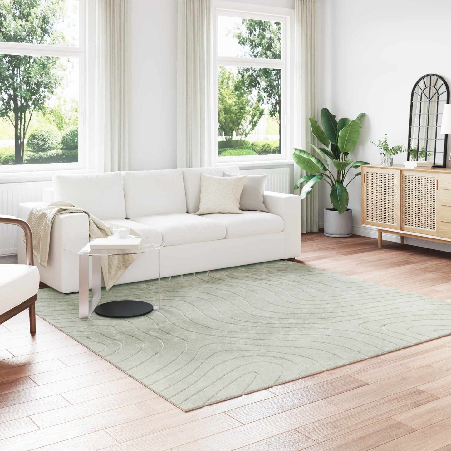 vidaXL Χαλιά χώρου τετράγωνο PALMERAS Πράσινο 240 x 240 cm Πολυεστέρας