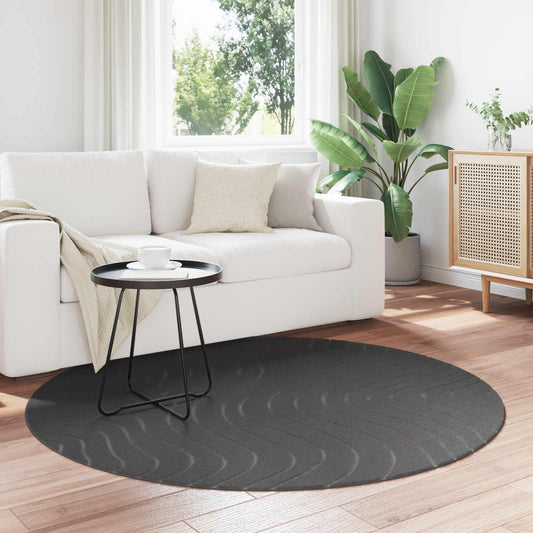 vidaXL Χαλιά χώρου Γύρος Ανθρακί Ø 160 CM