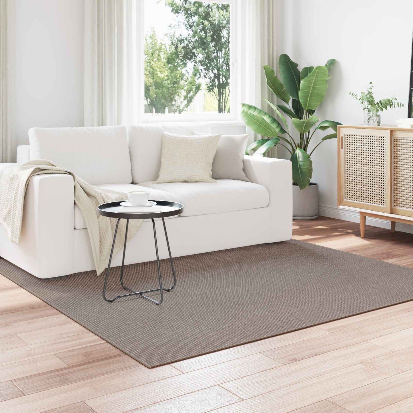 vidaXL Χαλιά χώρου τετράγωνο HUARTE Taupe 120 x 120 cm Πολυεστέρας