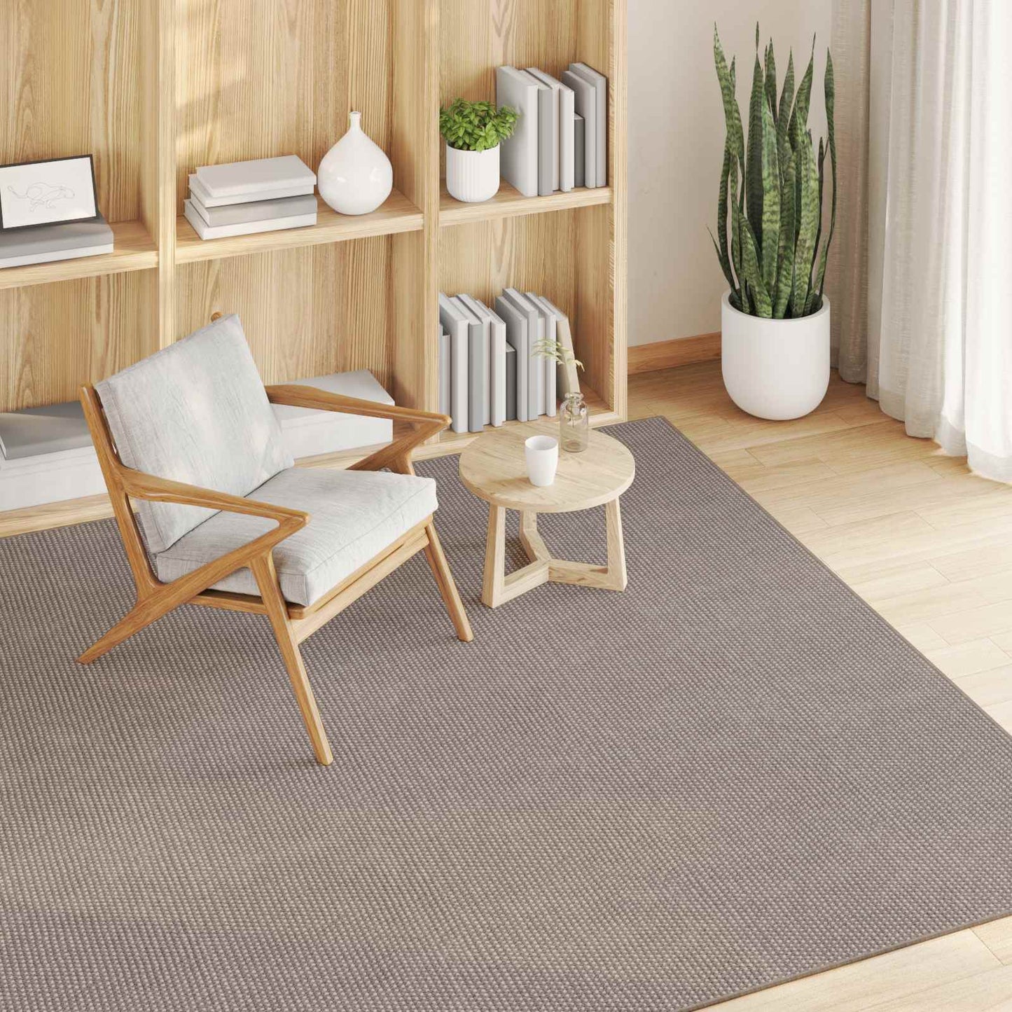 vidaXL Χαλιά χώρου τετράγωνο HUARTE Taupe 120 x 120 cm Πολυεστέρας
