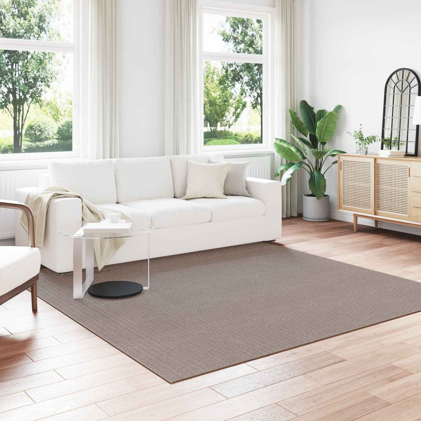 vidaXL Χαλιά χώρου τετράγωνο HUARTE Taupe 240 x 240 cm Πολυεστέρας