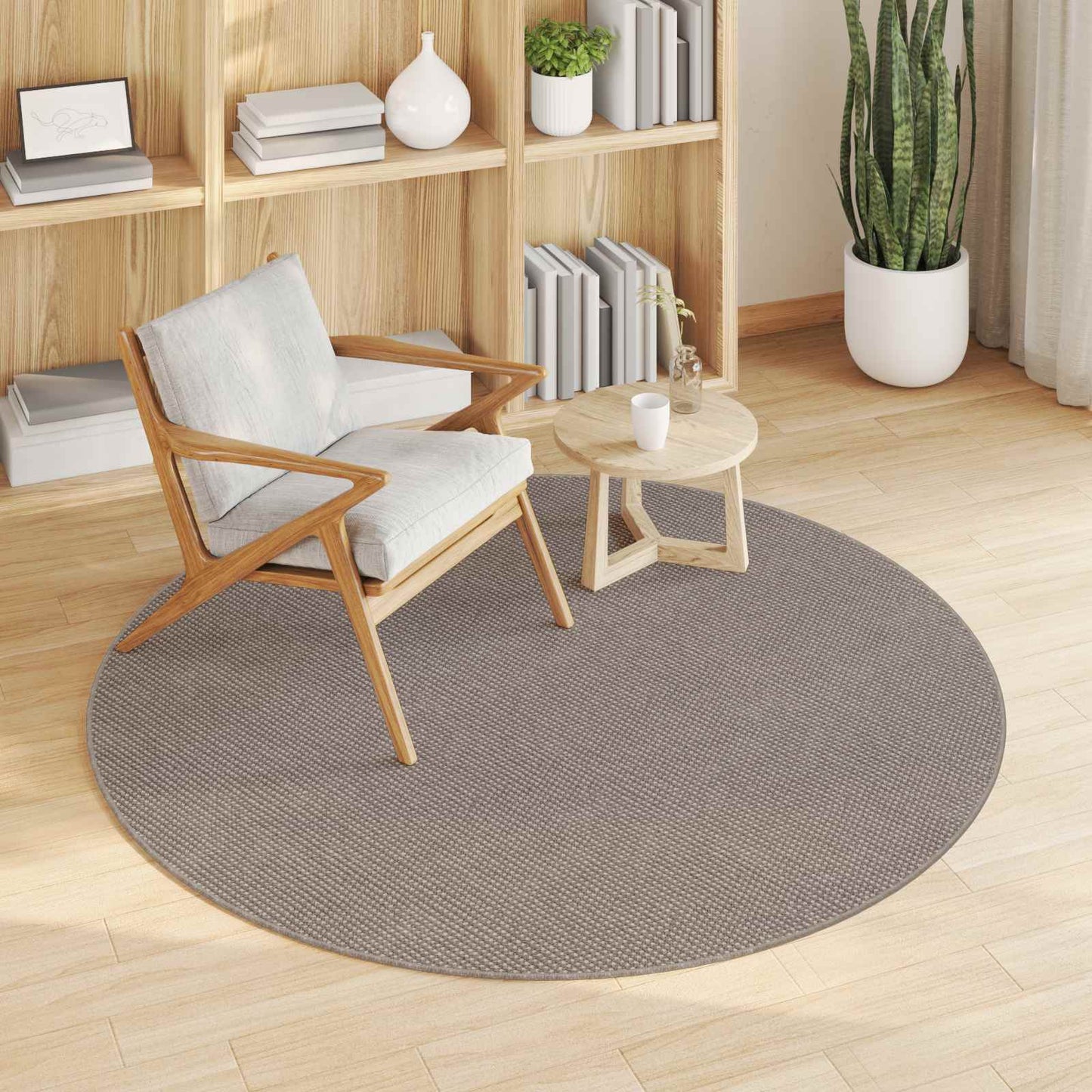 vidaXL Χαλιά χώρου Γύρος HUARTE Taupe Ø 160 CM Πολυεστέρας