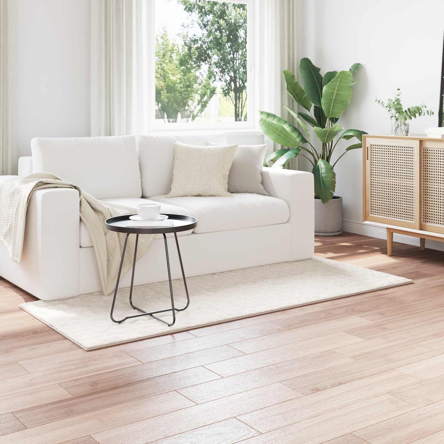 vidaXL Χαλιά χώρου Ορθογώνιος Κρεμ 150 x 80 cm