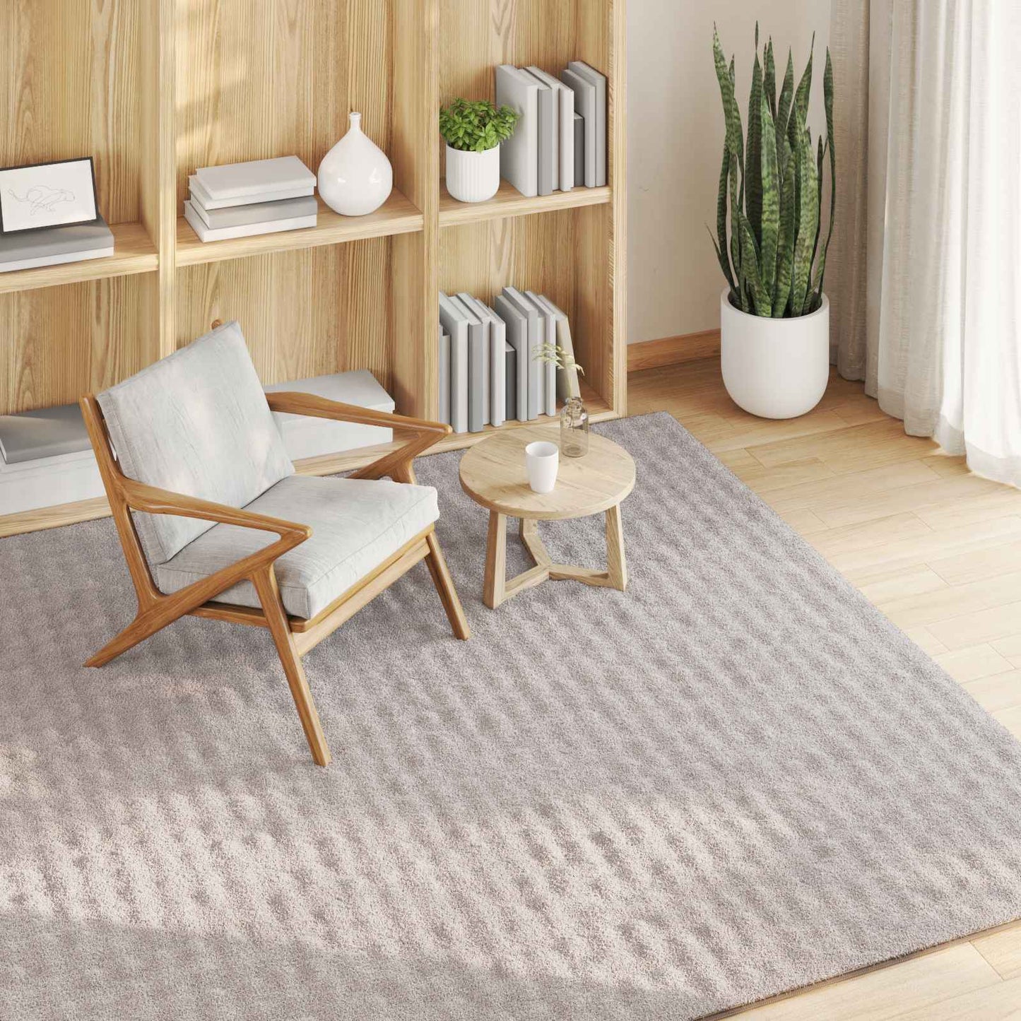 vidaXL Χαλιά χώρου τετράγωνο Άμμος 120 x 120 cm